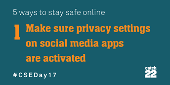 make sure privacy settings on social media apps are activated